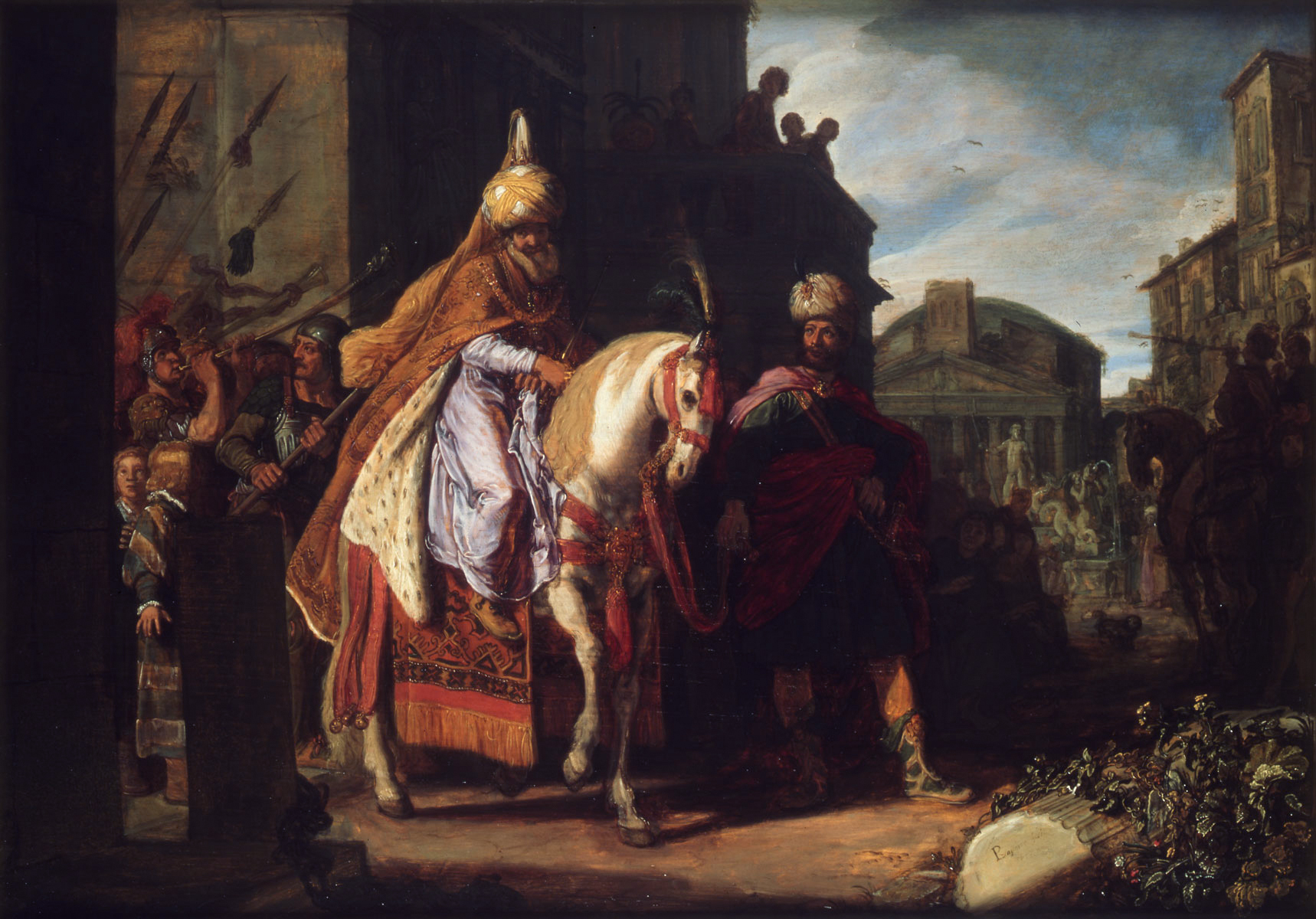 The triumph of Mordechai *oil on panel *52 x 71,5 cm *1617